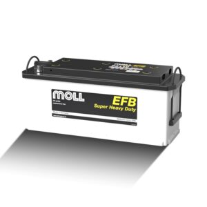 Μπαταρία MOLL EFB με τεχνολογία MegaGrid & Nano Carbon για μέγιστη αντοχή, κύκλο ζωής και ασφάλεια. Ιδανική για επαγγελματικά οχήματα.